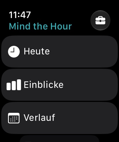 Mind the Hour auf der Apple Watch