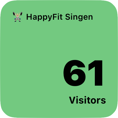 An iOS widget with green background color that displays the name of the gym and the number of visitors.